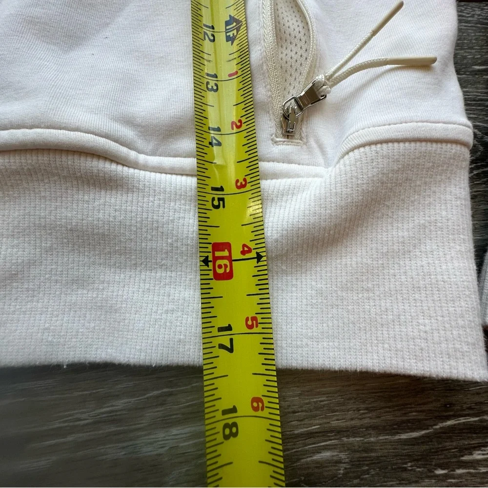 Old Navy Active Dynamic‎ Fleece Cropped Hoodie Girls XL Womens XS White Full Zip